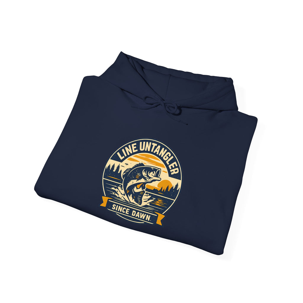 Line Untangler Since Dawn Funny Retro Bass Fishing Hoodie