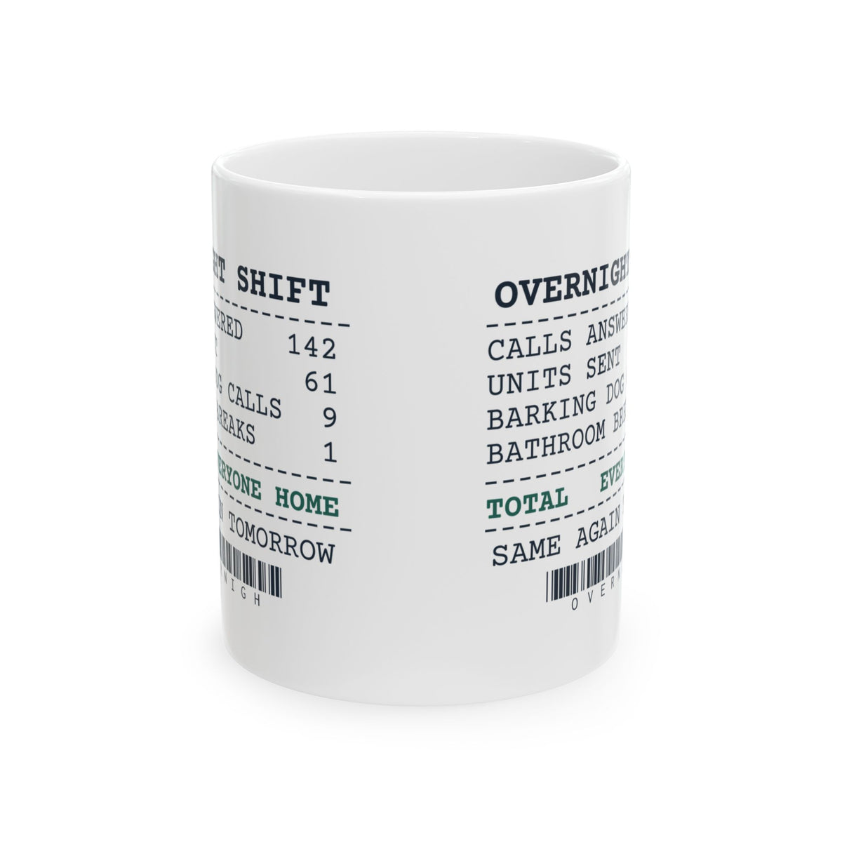 Dispatcher Coffee Mug Overnight Shift Receipt For 911 Dispatchers