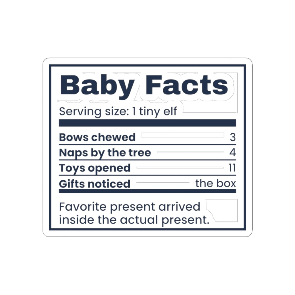 Funny Christmas Sticker Baby Facts Gifts Noticed The Box