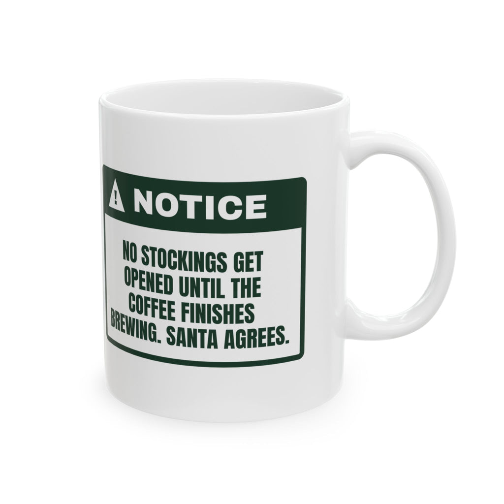 Funny Christmas Coffee Mug Stockings Wait Until The Coffee Brews