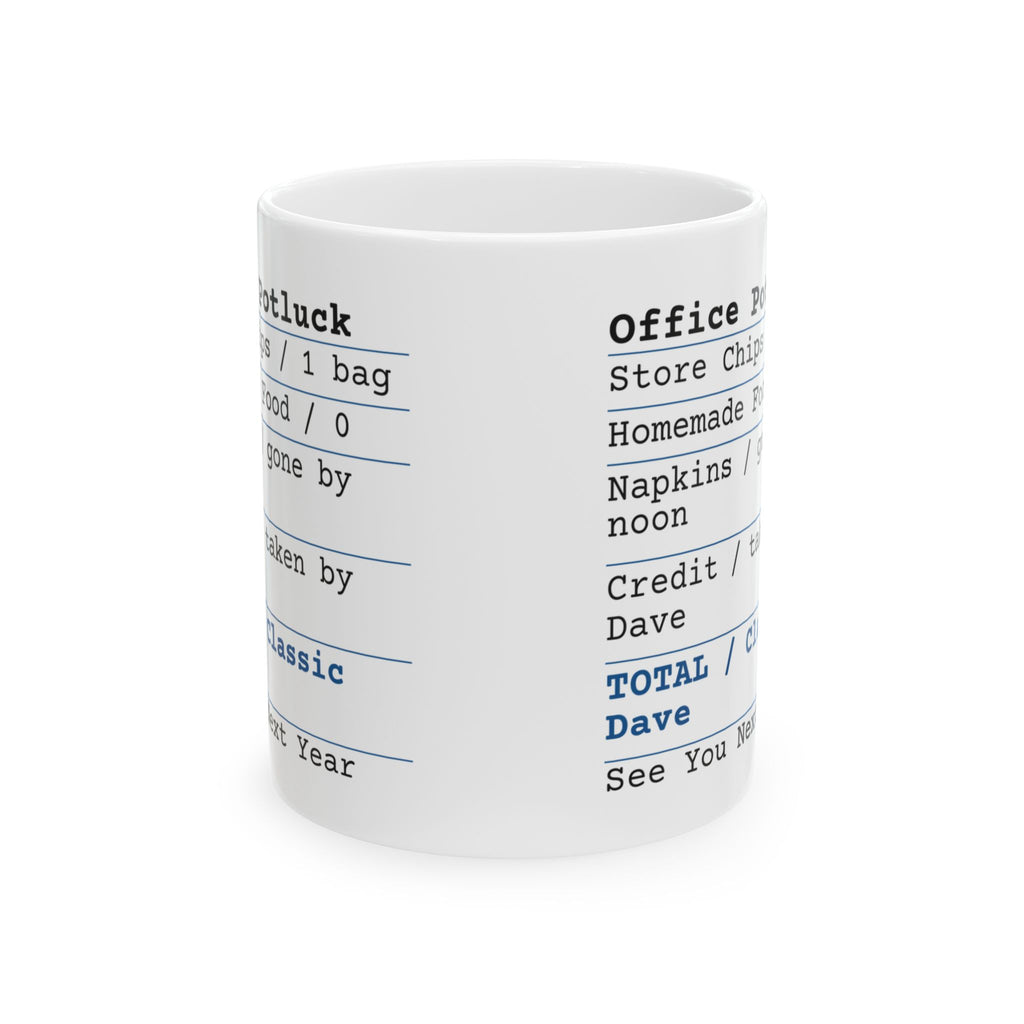 Funny Office Potluck Receipt Coffee Mug Cookout For Coworker