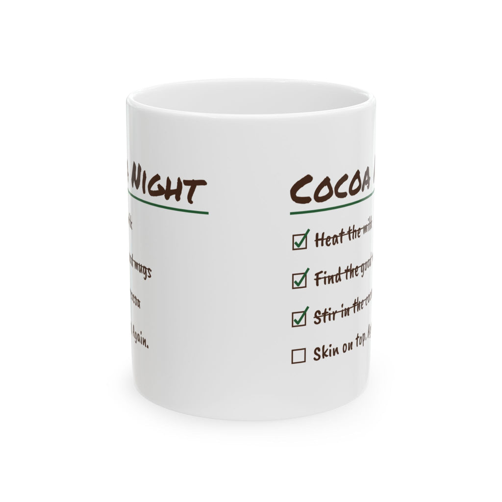 Funny Hot Cocoa Coffee Mug Cocoa Night Checklist Skin On Top Again