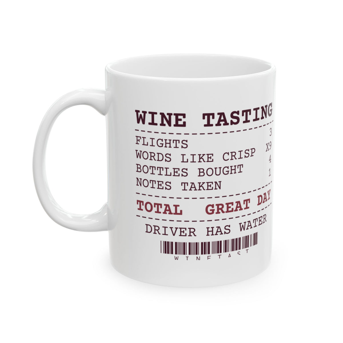 Funny Wine Lover Coffee Mug Bottles Bought 4 Notes Taken 1 Receipt