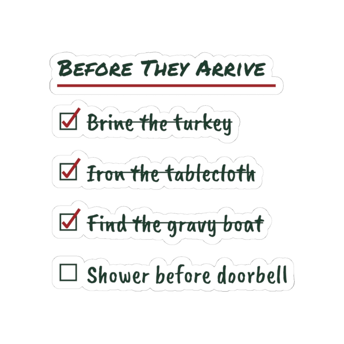 Funny Christmas Sticker Before They Arrive Checklist For Hosts