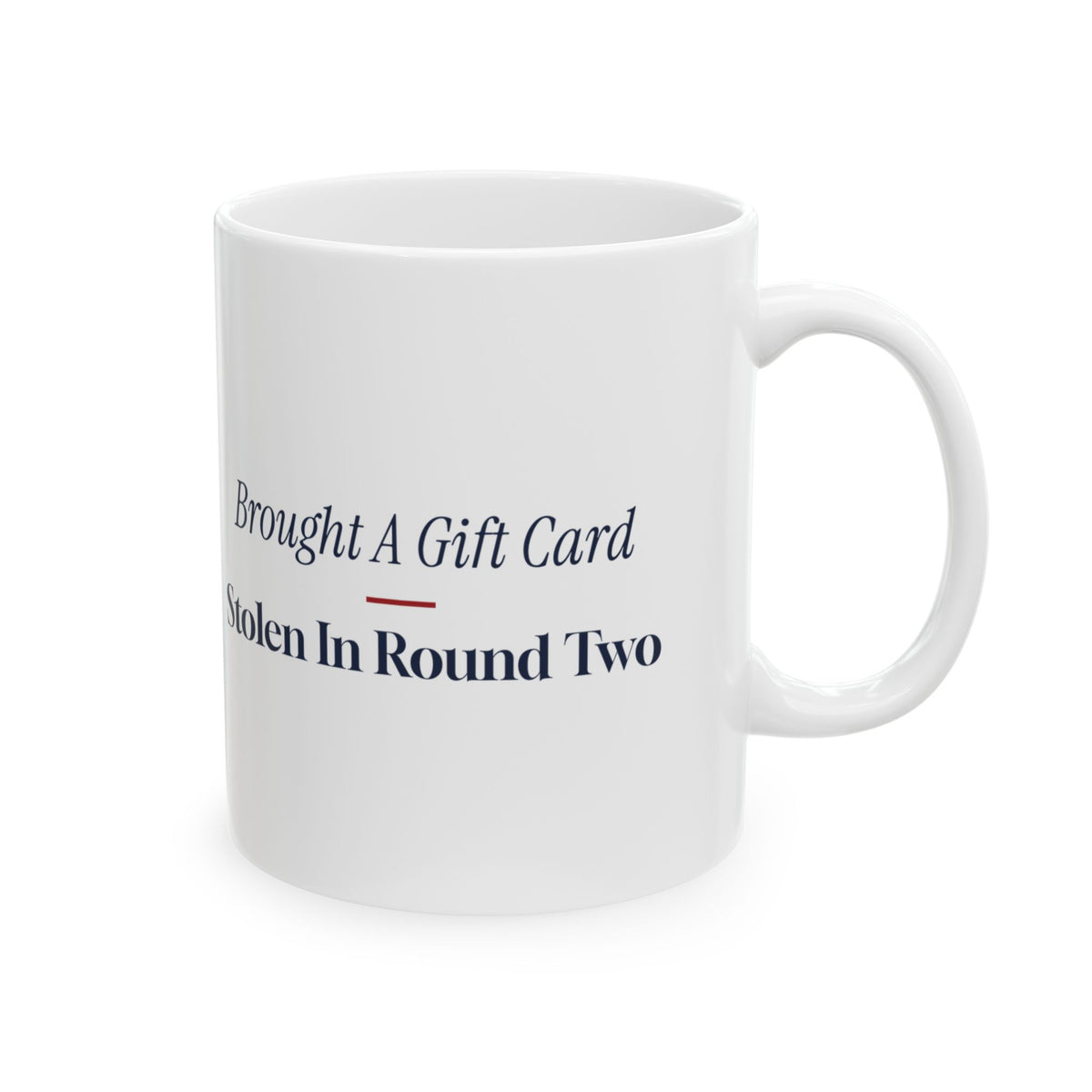 Funny White Elephant Coffee Mug Brought A Gift Card Stolen In Round Two