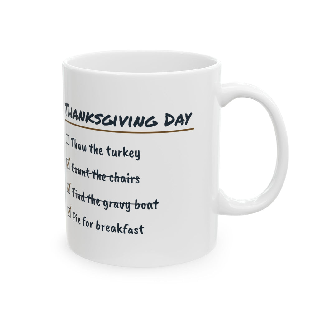 Funny Thanksgiving Coffee Mug Pie For Breakfast Checklist For Family