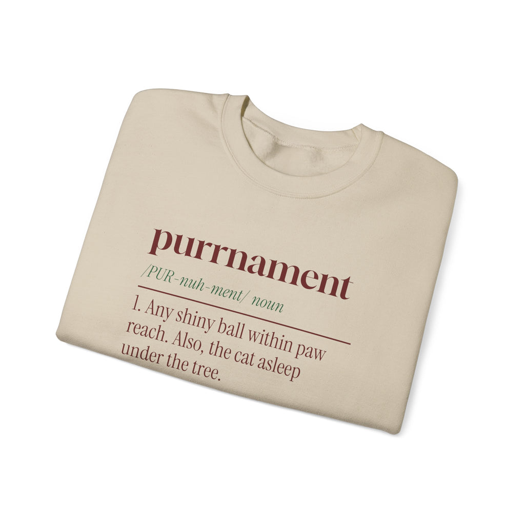 Funny Christmas Cat Sweatshirt Purrnament Dictionary Definition