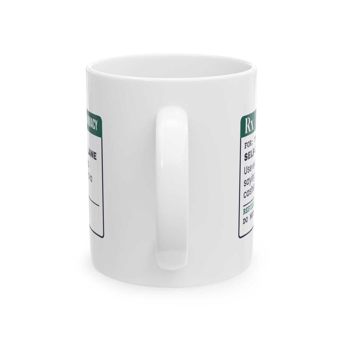 Funny Introvert Coffee Mug Self-Checkout Lane Prescription Label