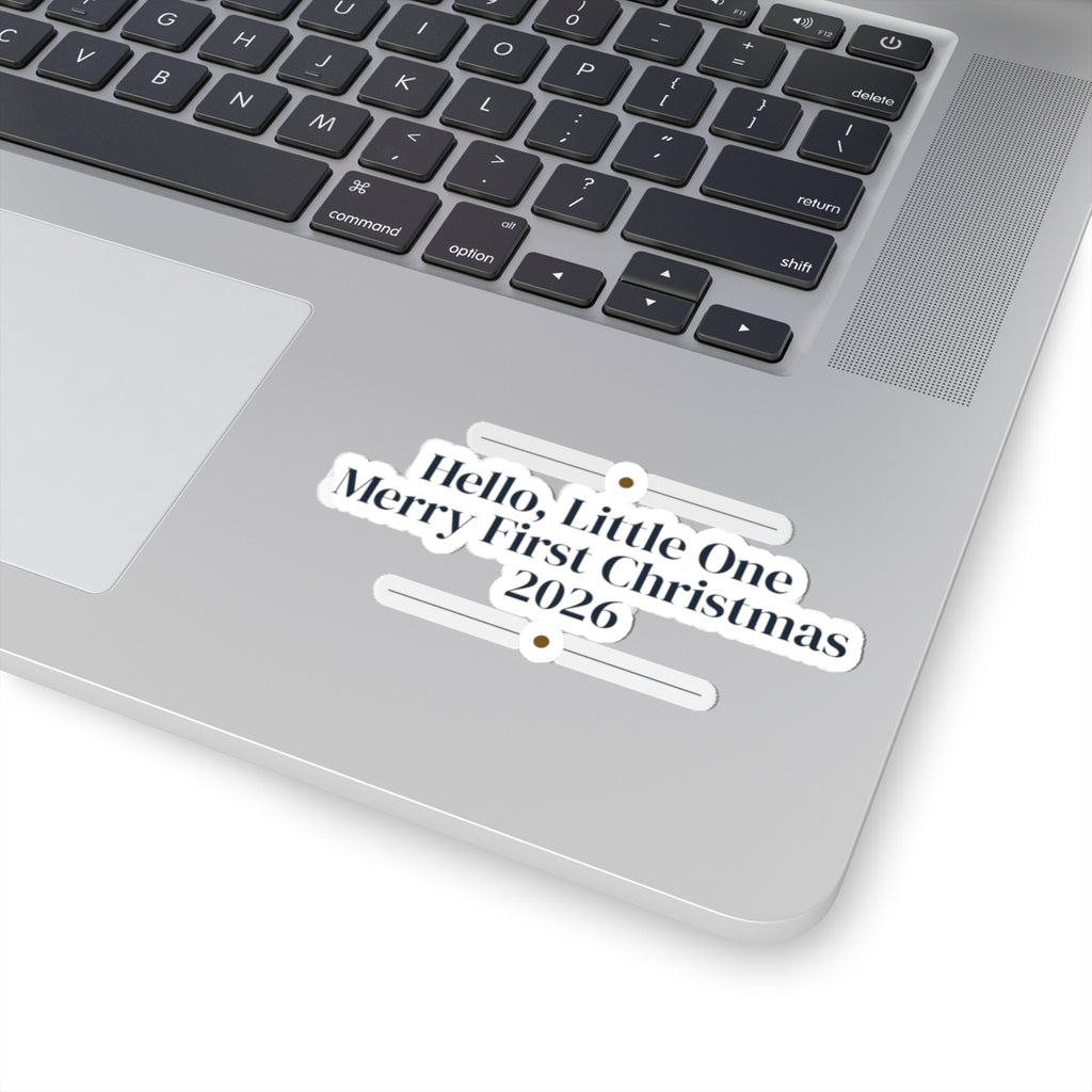 Baby First Christmas Sticker Hello Little One Merry First Christmas