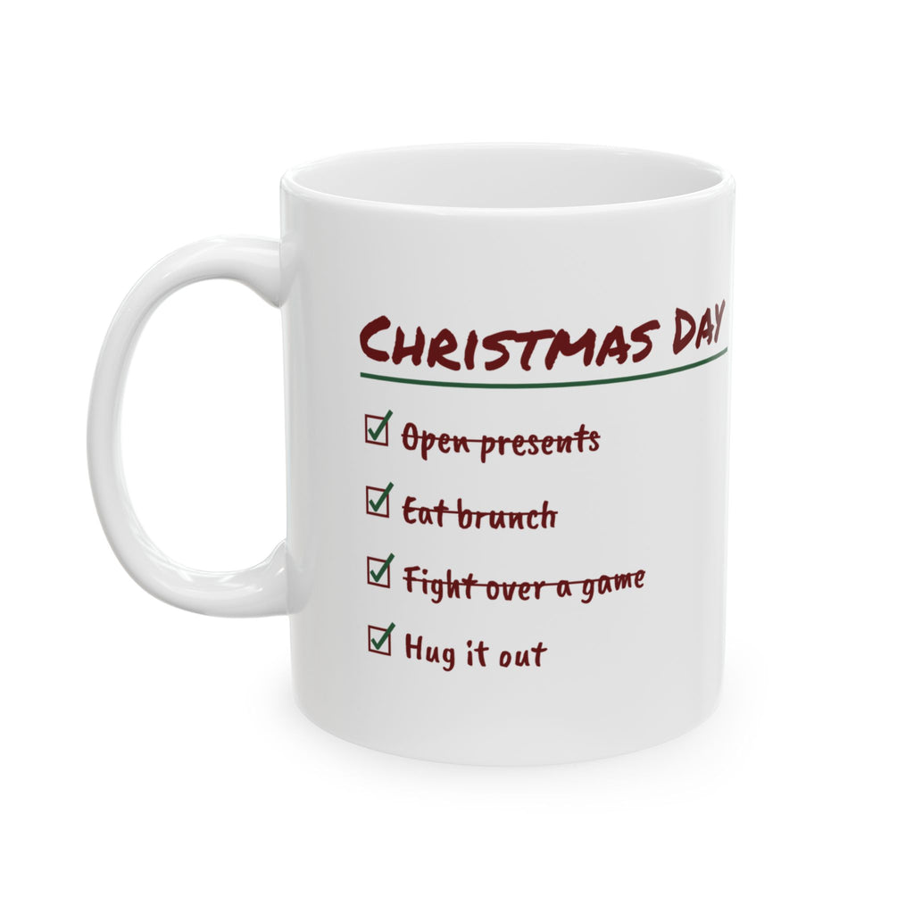 Funny Family Christmas Coffee Mug Fight Over A Game Hug It Out