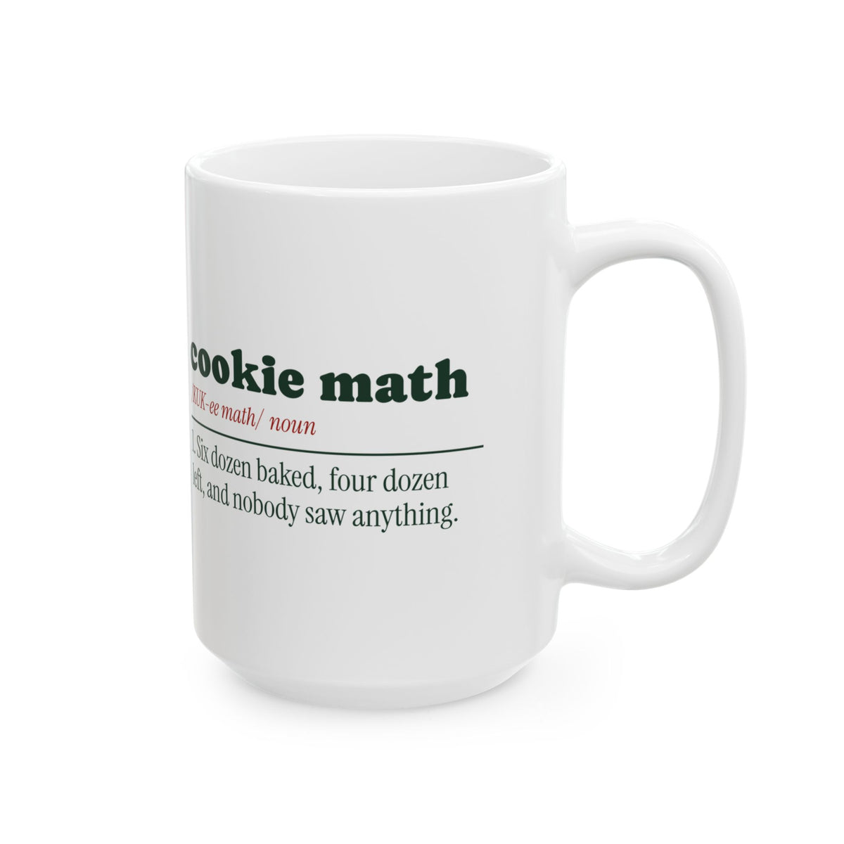 Funny Christmas Baking Coffee Mug Cookie Math Definition For Bakers