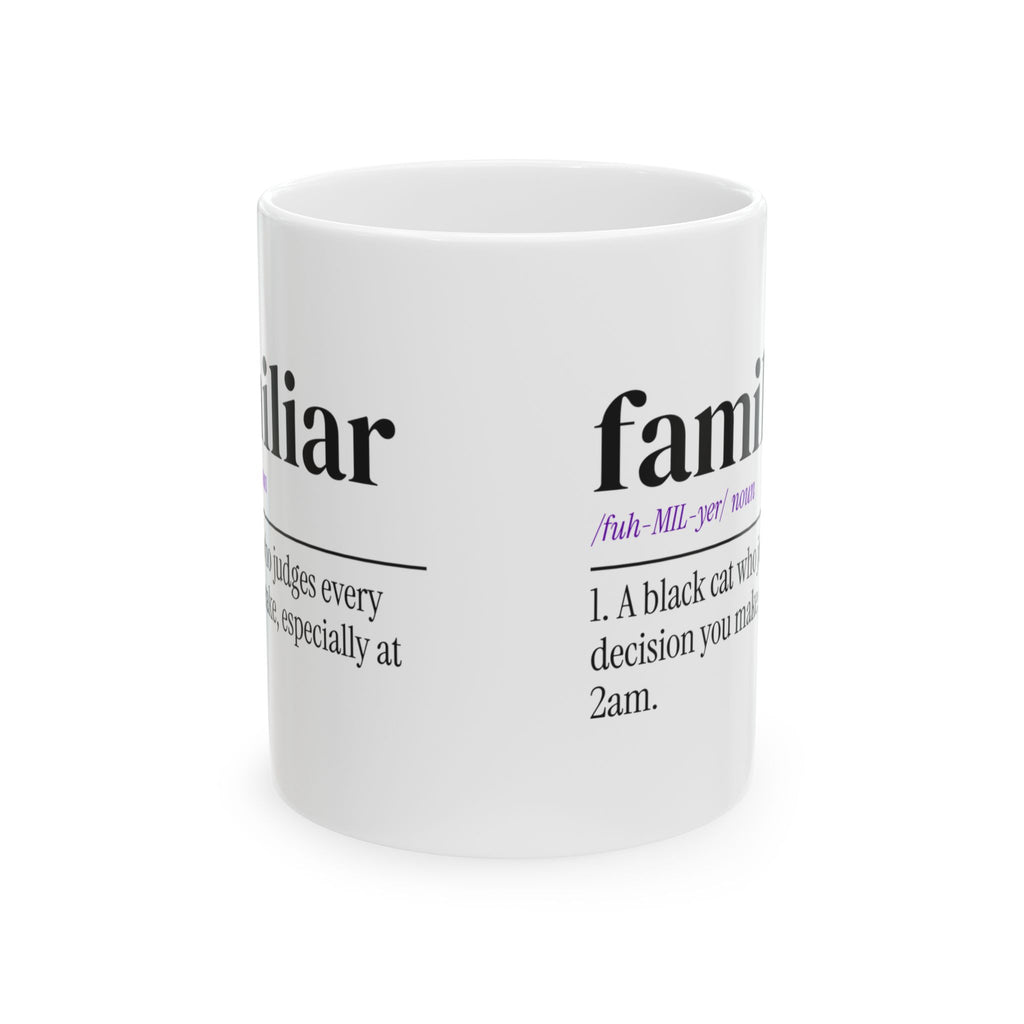 Funny Halloween Coffee Mug Familiar Definition For Cat Lovers