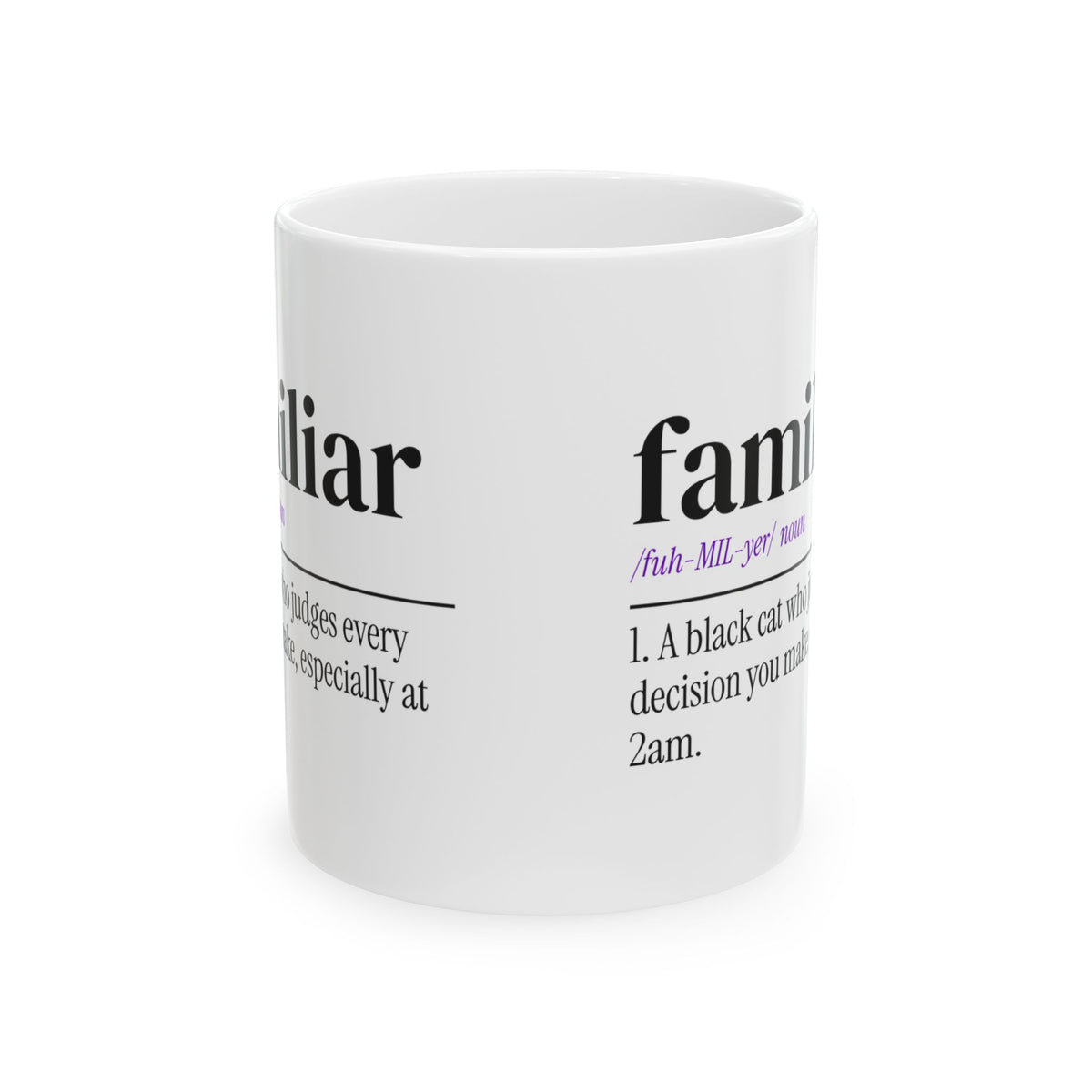 Funny Halloween Coffee Mug Familiar Definition For Cat Lovers