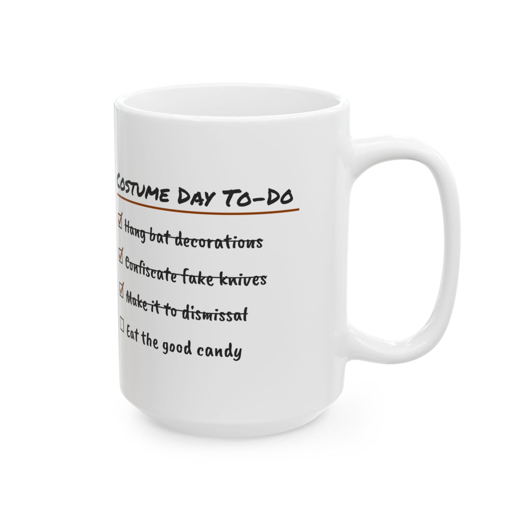 Funny Teacher Coffee Mug Costume Day Checklist Design For Teachers