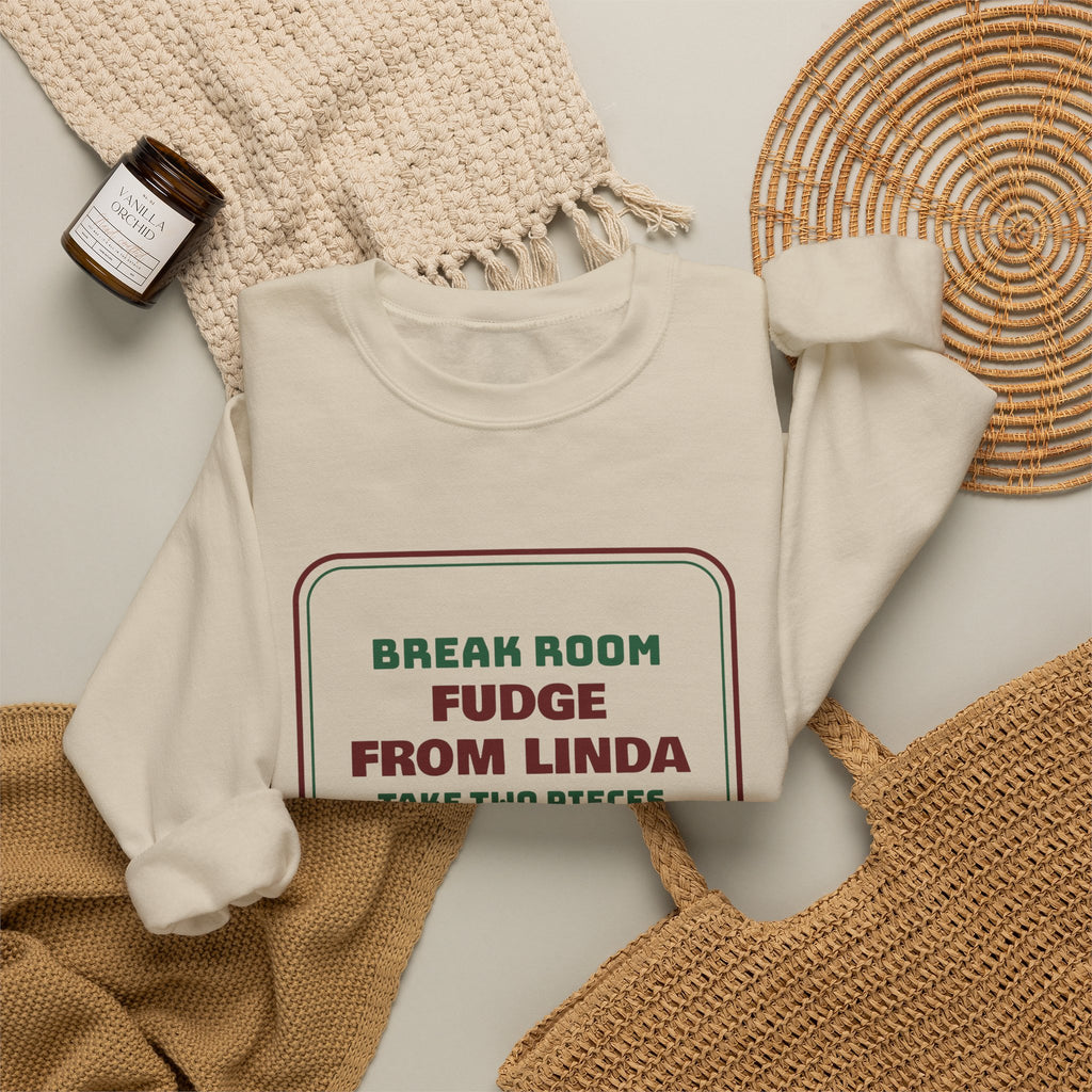 Funny Christmas Coworker Sweatshirt Fudge From Linda Take Two Pieces