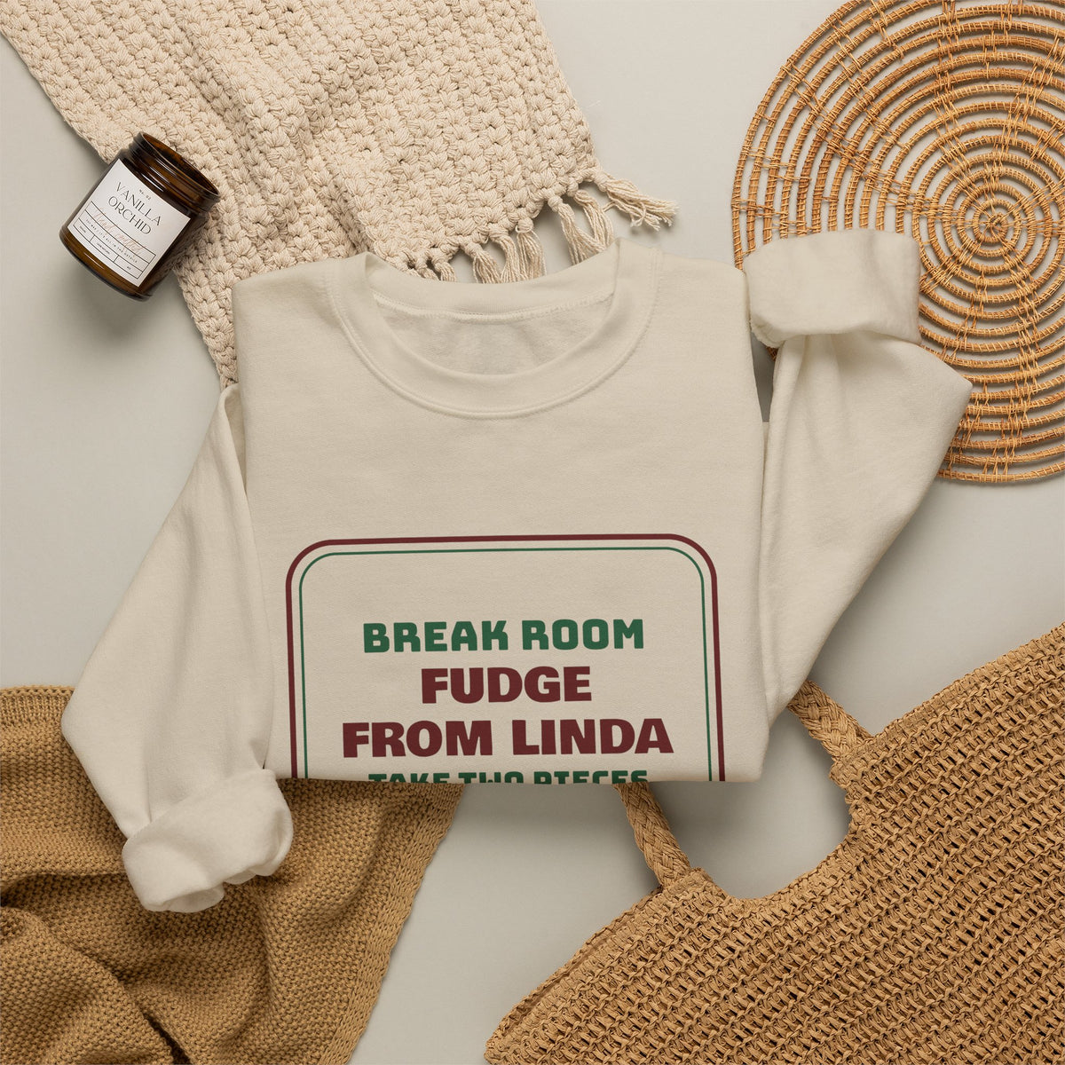 Funny Christmas Coworker Sweatshirt Fudge From Linda Take Two Pieces