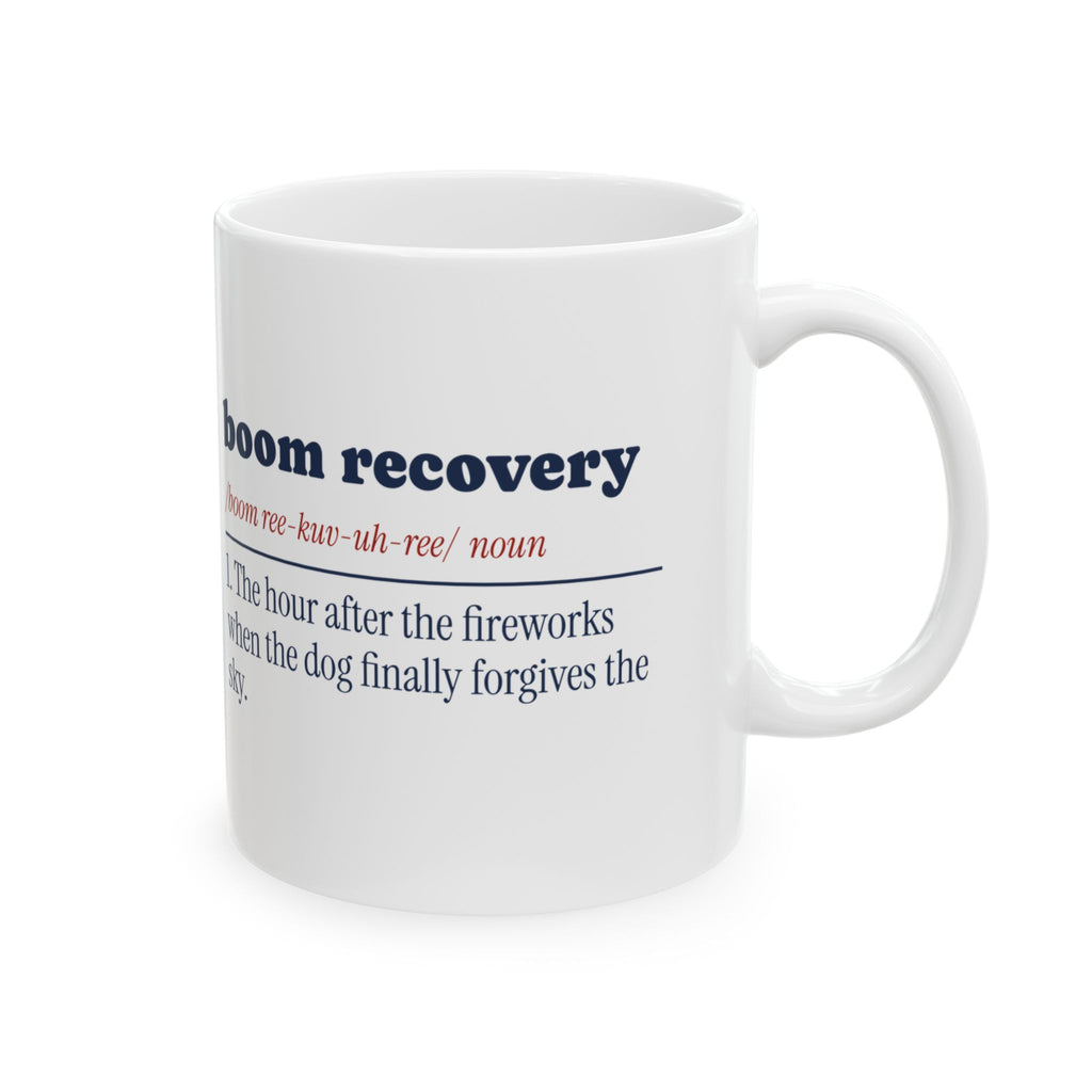 Funny Dog Fourth Of July Coffee Mug Boom Recovery Dictionary