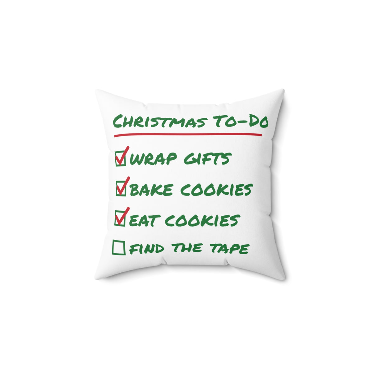 Funny Christmas Throw Pillow Christmas To Do List Eat Cookies