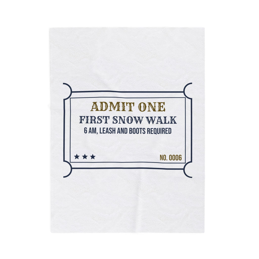 Funny Christmas Dog Throw Blanket First Snow Walk Ticket For Dog Owners