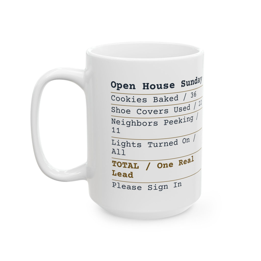 Funny Realtor Coffee Mug Open House Sunday Receipt For Agents