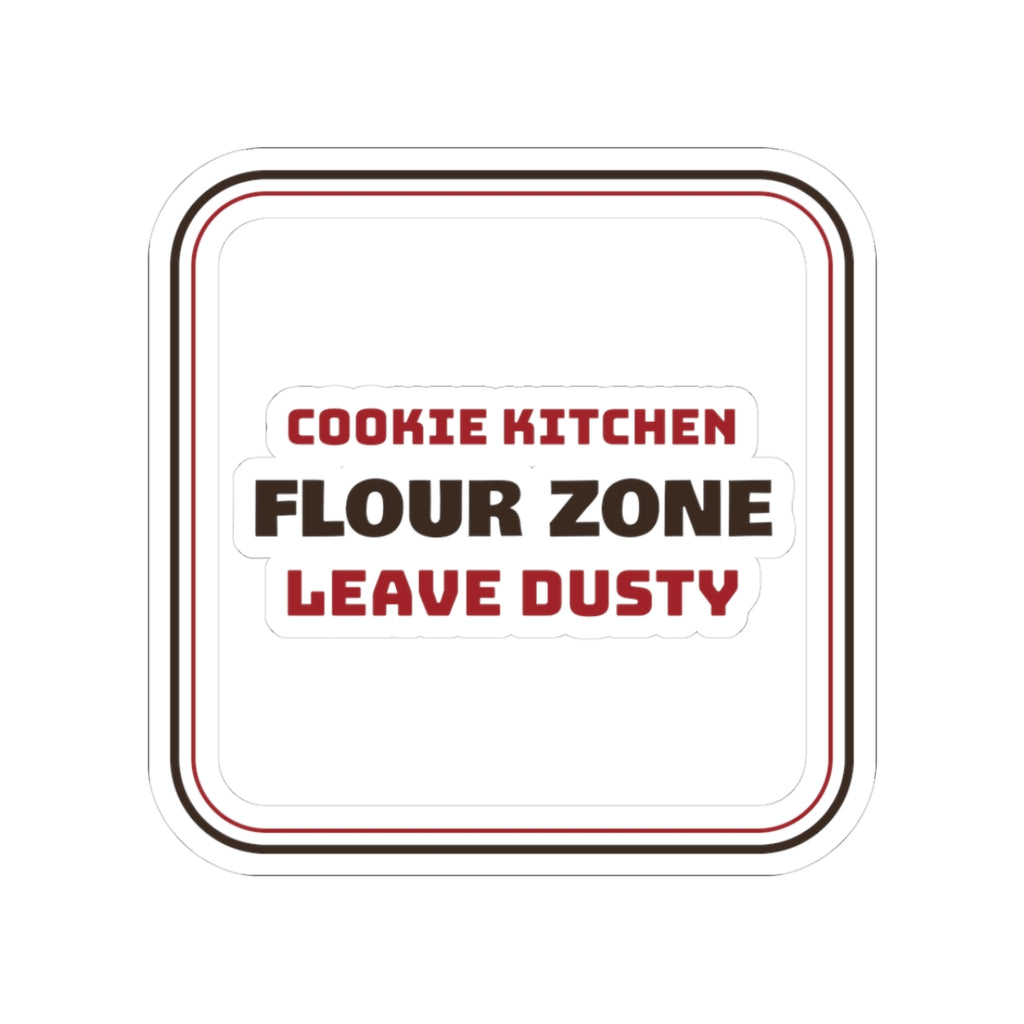 Funny Christmas Cookie Baking Sticker Flour Zone Kitchen Sign