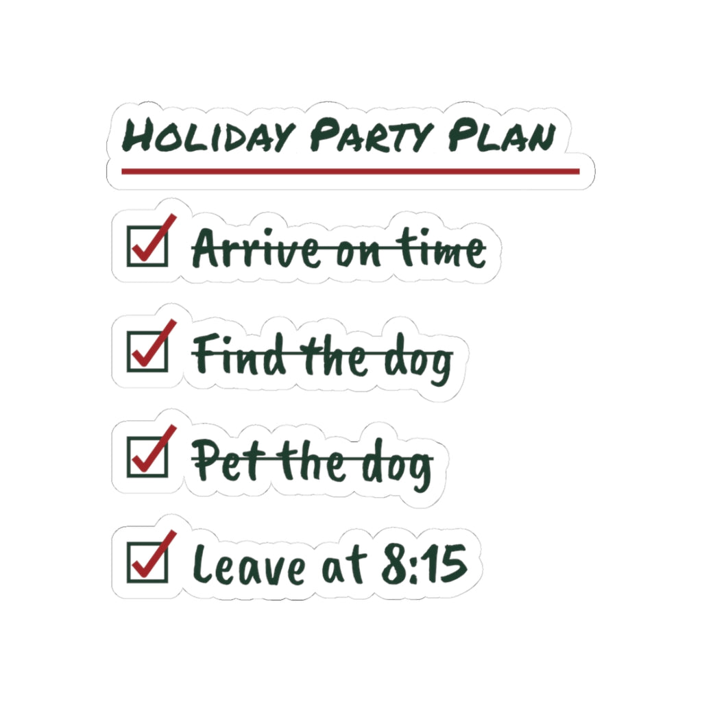 Funny Introvert Christmas Sticker Holiday Party Plan Leave At 8:15