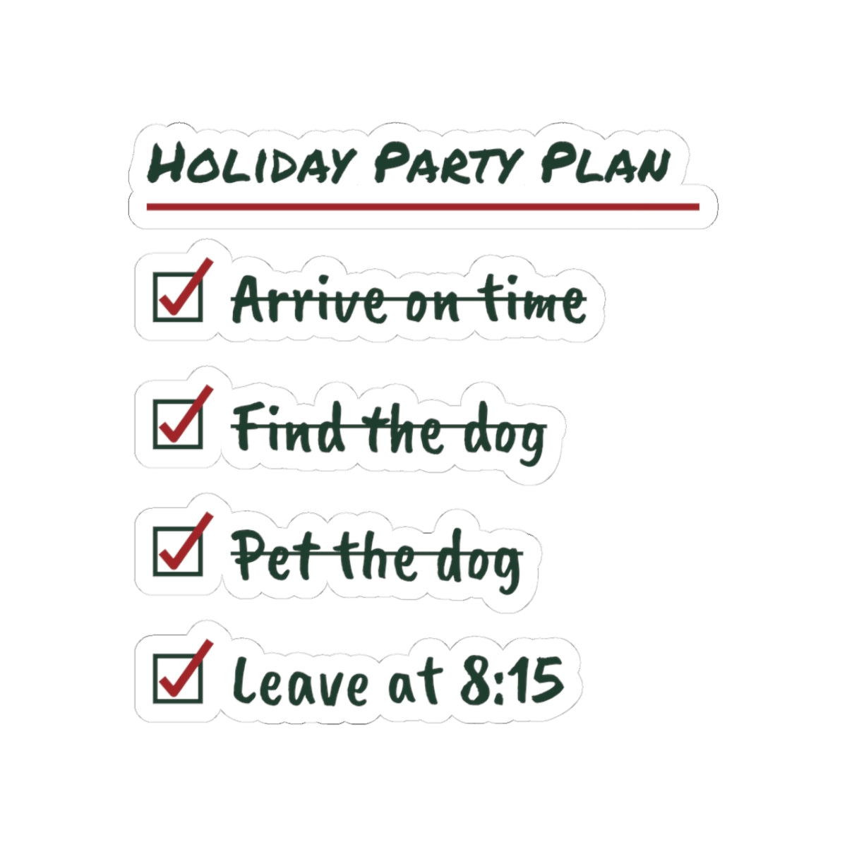 Funny Introvert Christmas Sticker Holiday Party Plan Leave At 8:15