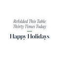 Funny Christmas Retail Sticker Refolded This Table Thirty Times