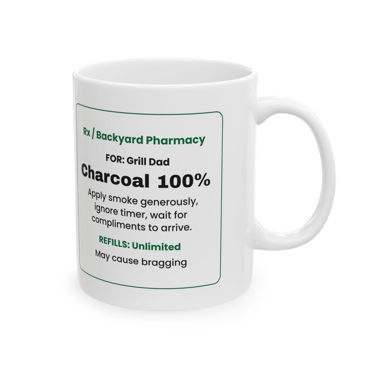 Funny Grill Dad Coffee Mug Charcoal Prescription For Dad