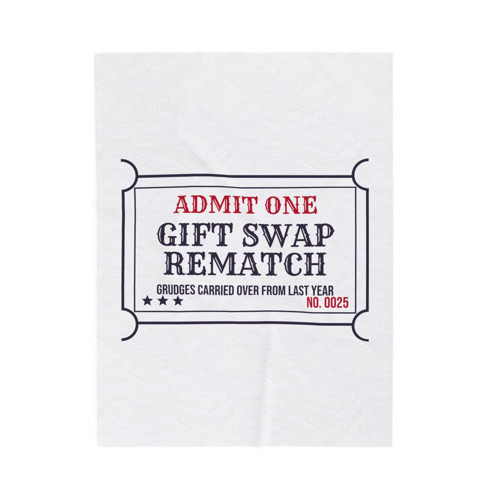Funny White Elephant Throw Blanket Gift Swap Rematch Ticket