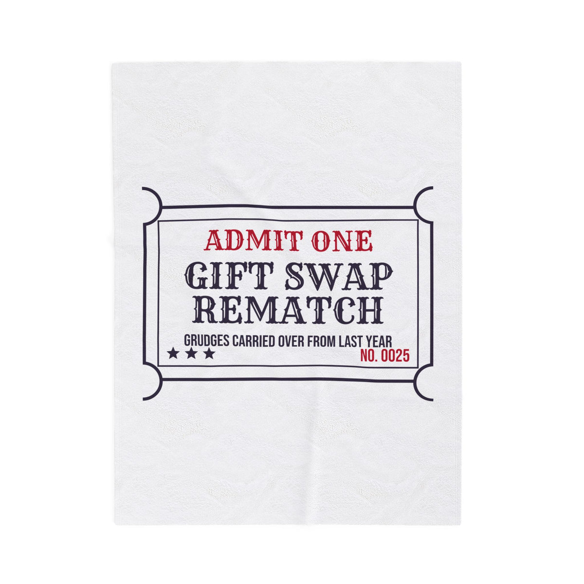 Funny White Elephant Throw Blanket Gift Swap Rematch Ticket