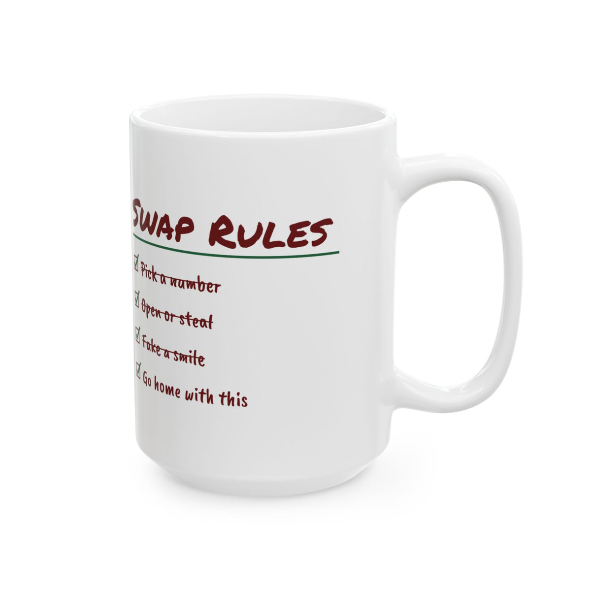 Funny White Elephant Coffee Mug Fake A Smile Go Home With This