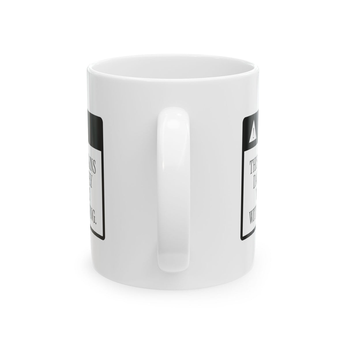 Funny Dad Joke Caution Label Coffee Mug For Dad