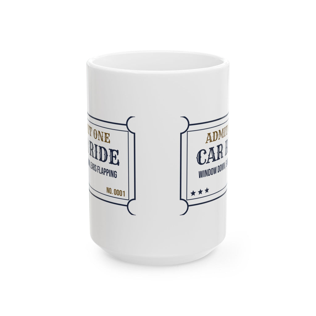 Funny Dog Dad Coffee Mug Car Ride Window Down Ears Flapping Ticket
