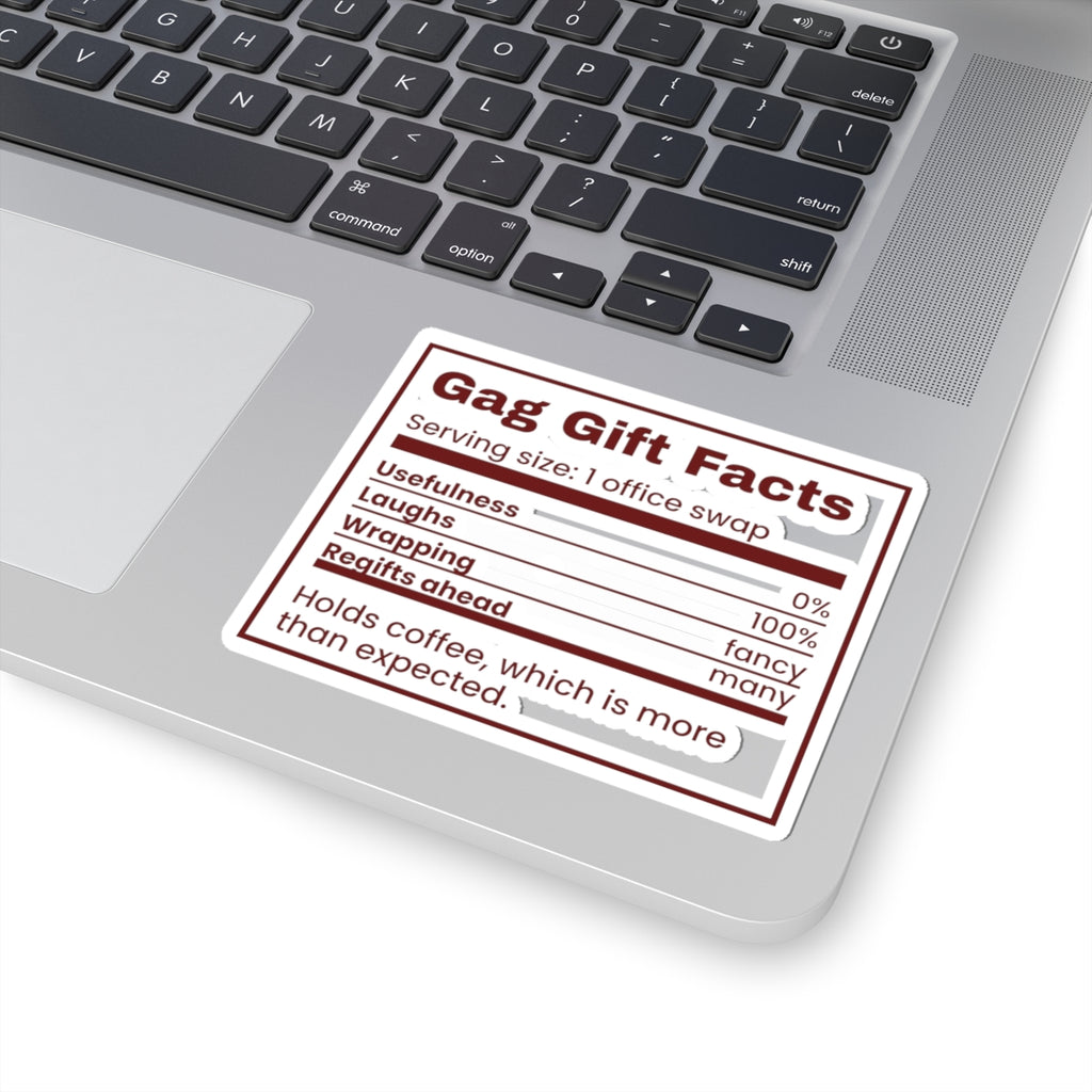Funny White Elephant Sticker Gag Gift Facts Nutrition Label