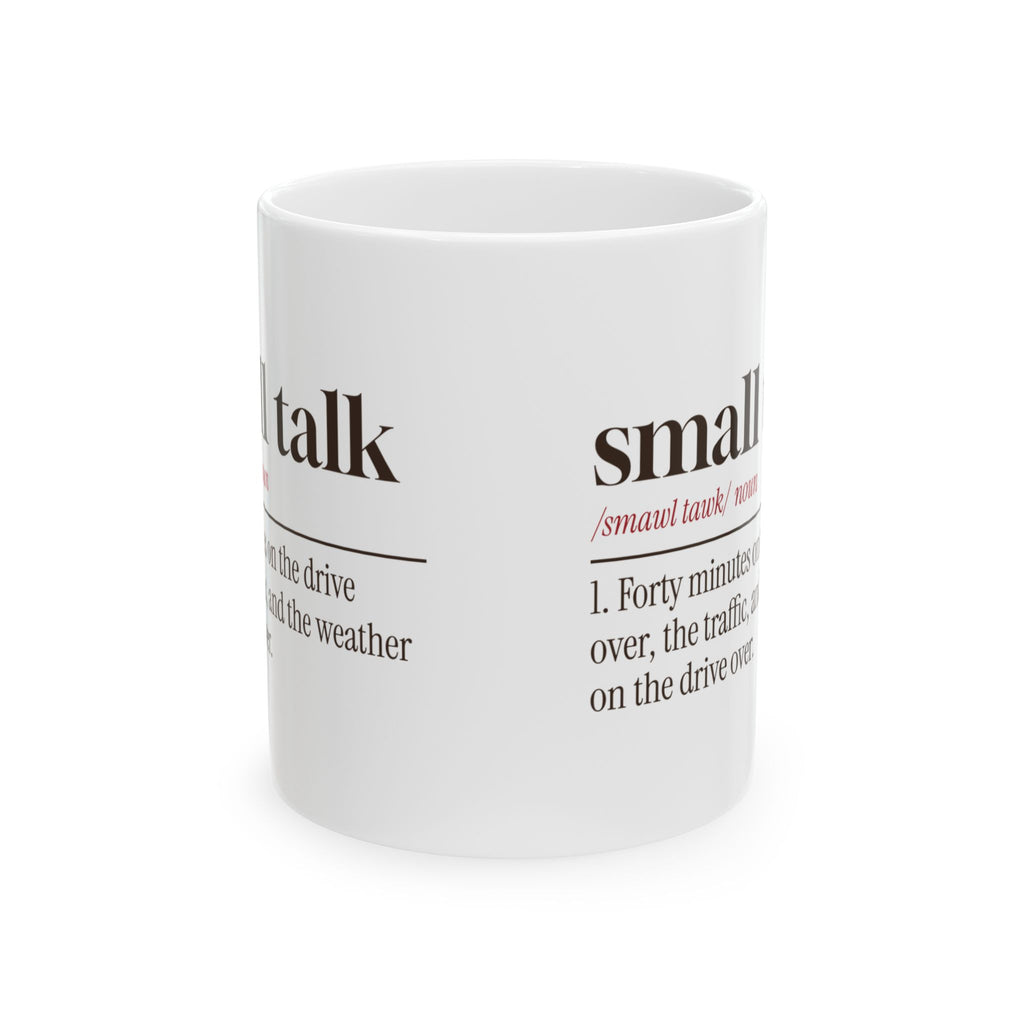 Funny Introvert Christmas Coffee Mug Small Talk Dictionary Definition