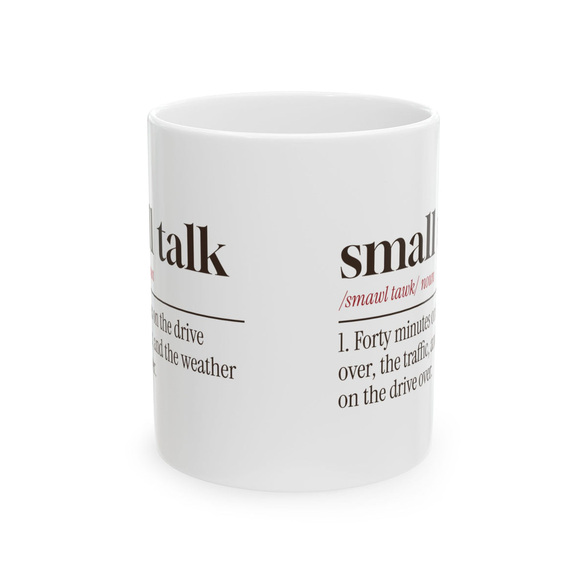 Funny Introvert Christmas Coffee Mug Small Talk Dictionary Definition