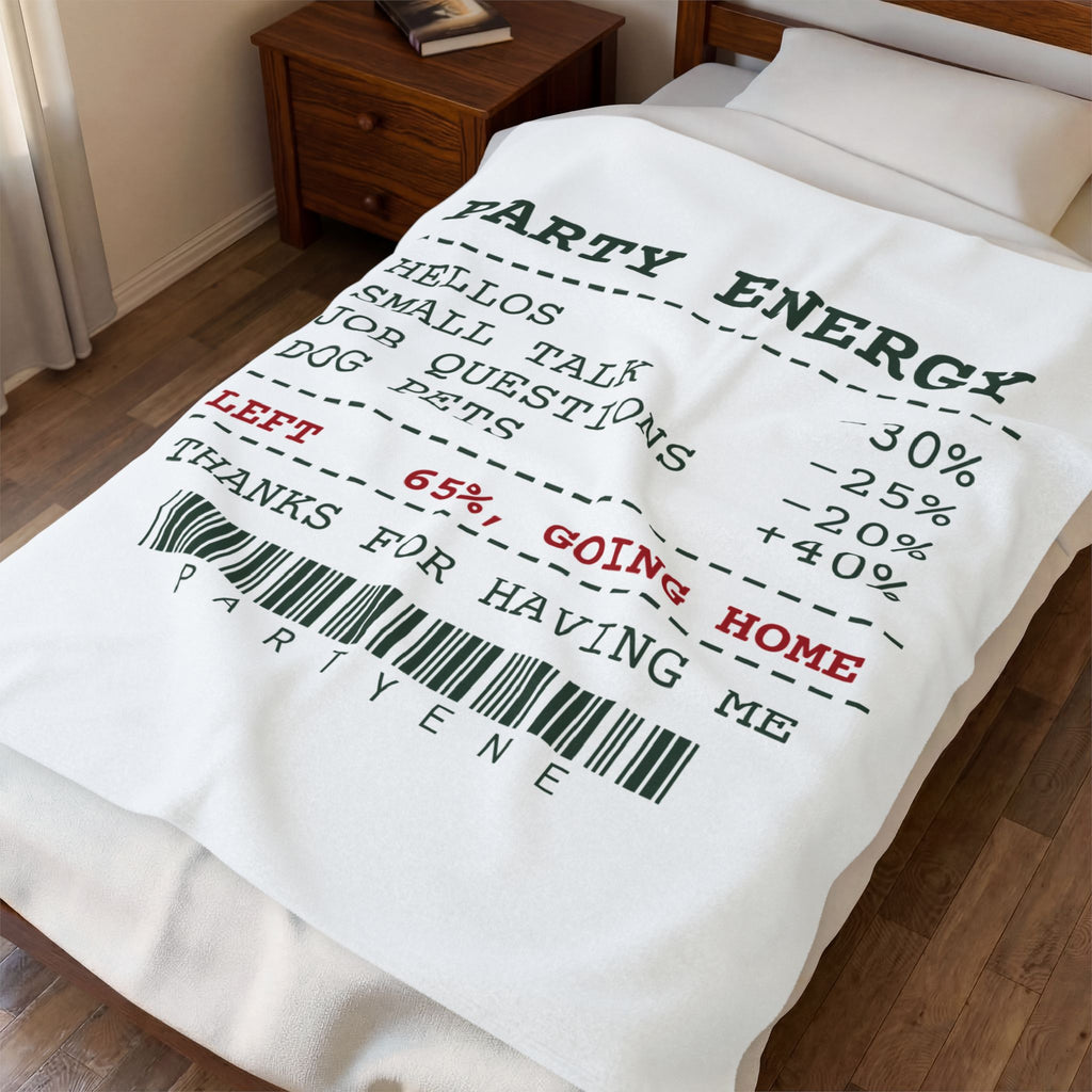 Funny Introvert Christmas Party Throw Blanket Party Energy Receipt