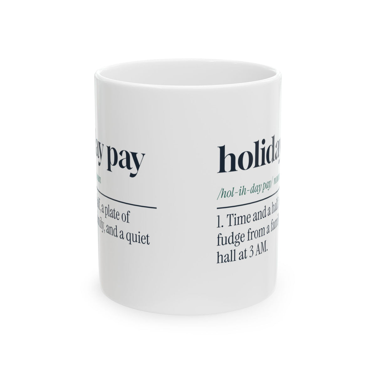 Funny Christmas Nurse Coffee Mug Holiday Pay Definition