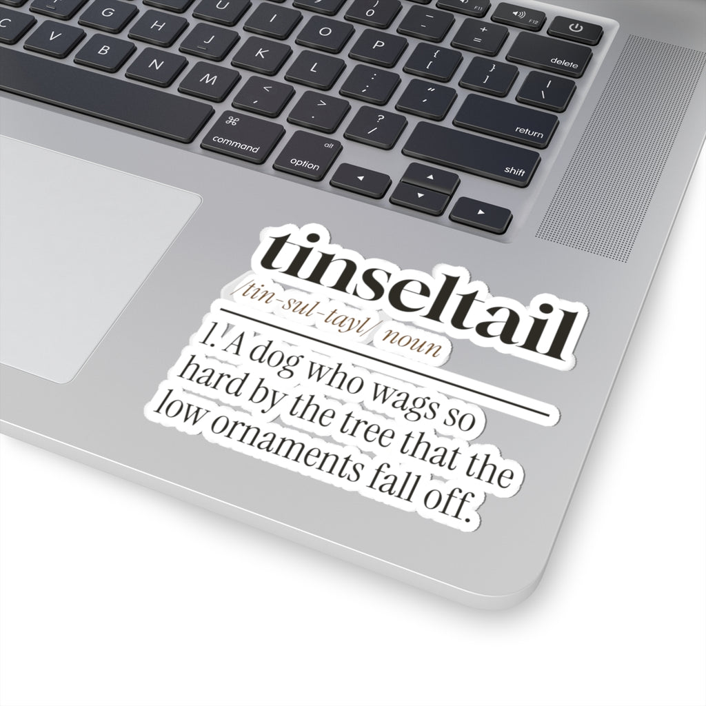 Funny Christmas Dog Sticker Tinseltail Definition For Dog Lovers