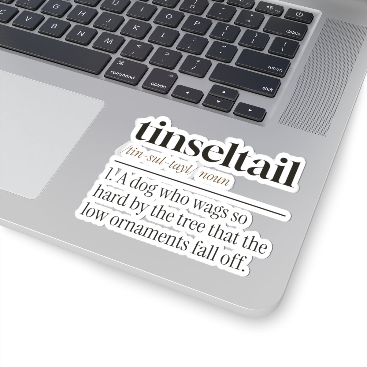 Funny Christmas Dog Sticker Tinseltail Definition For Dog Lovers