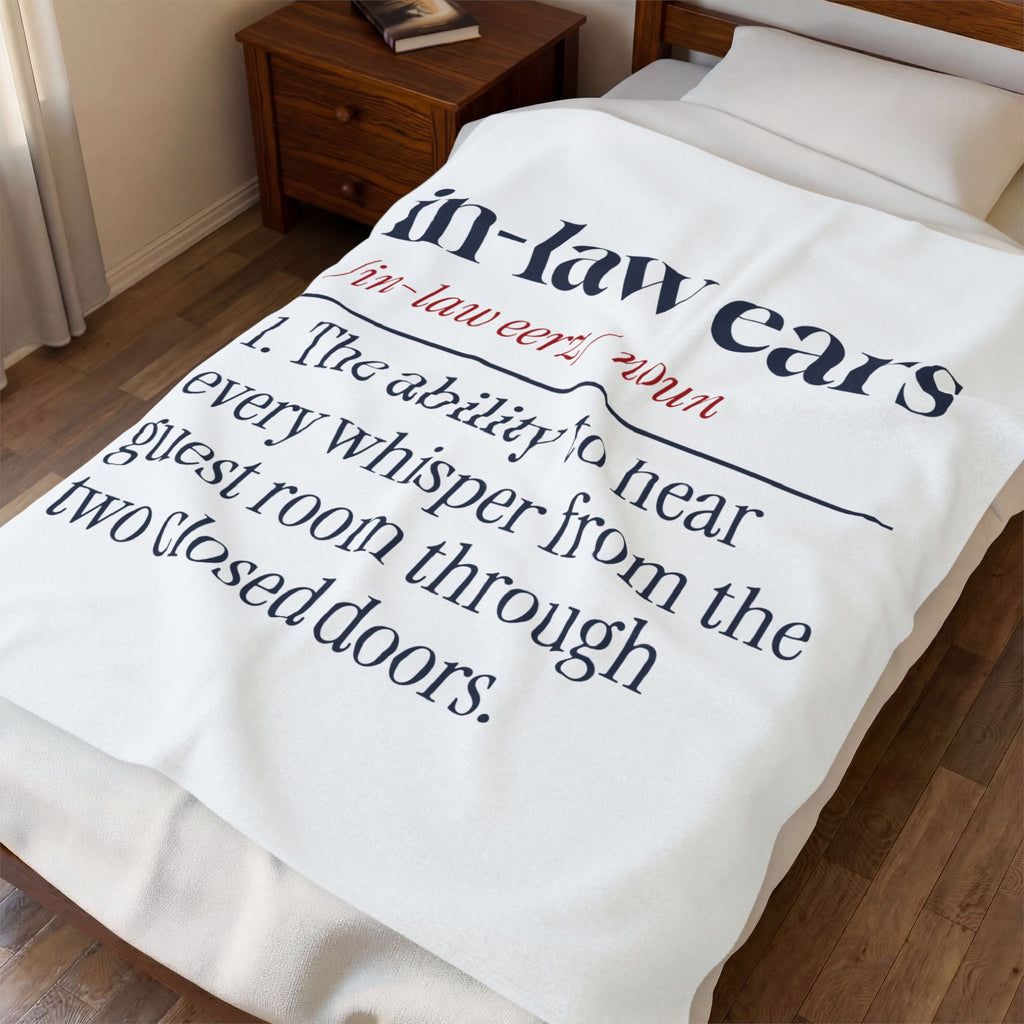 Funny In-Laws Christmas Throw Blanket In-Law Ears Dictionary