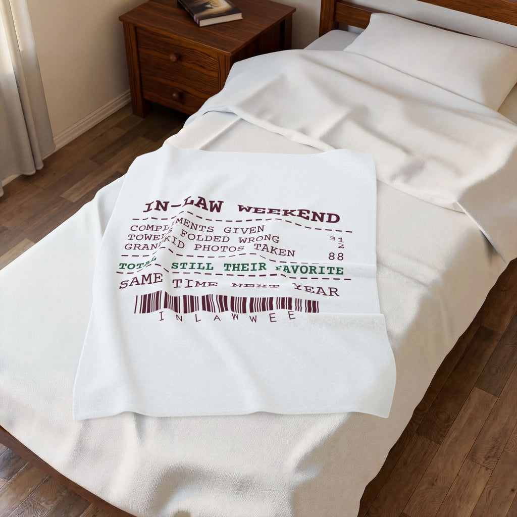 Funny Christmas Throw Blanket In-Law Weekend Receipt Still Their Favorite