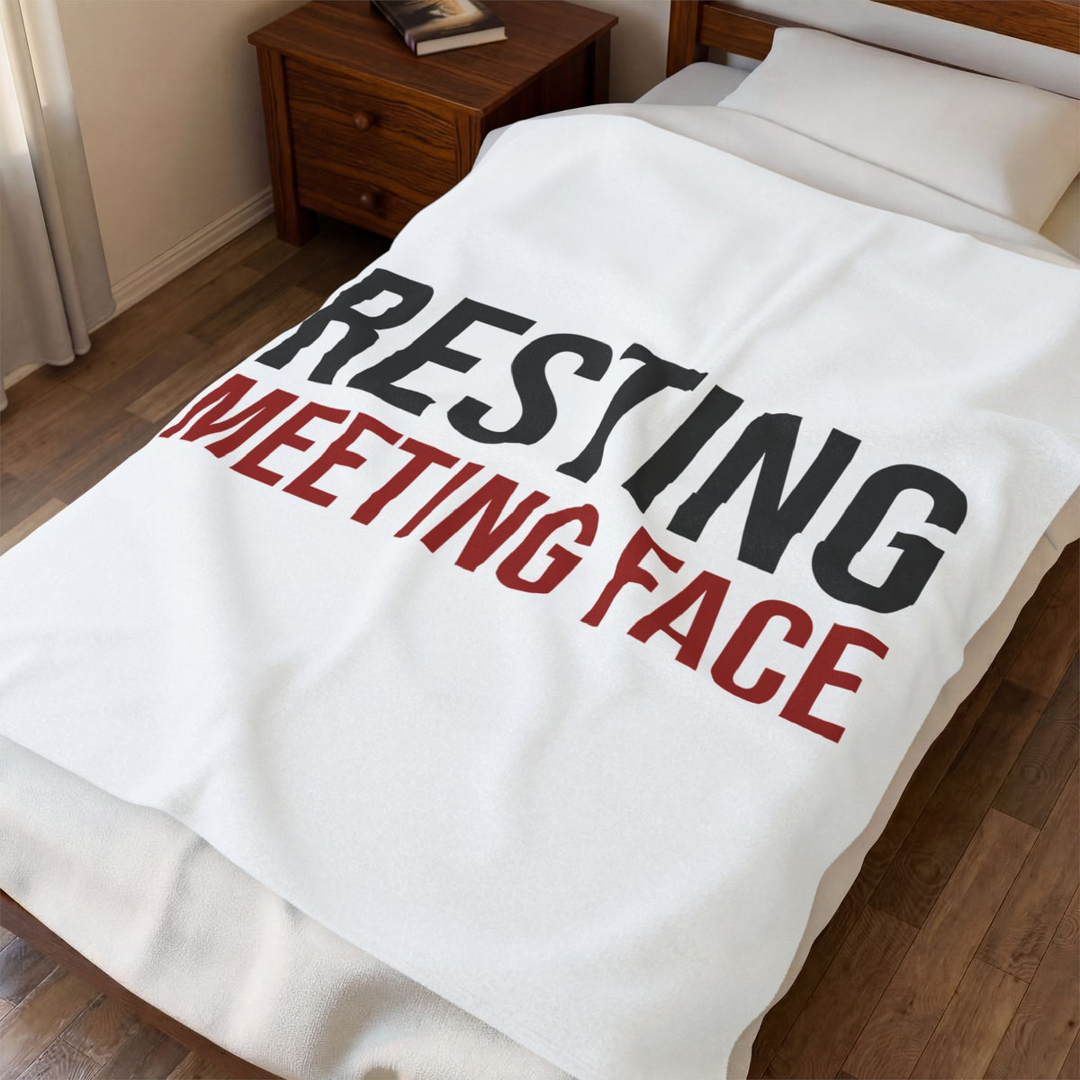 Resting Meeting Face Throw Blanket, Funny Sarcasm