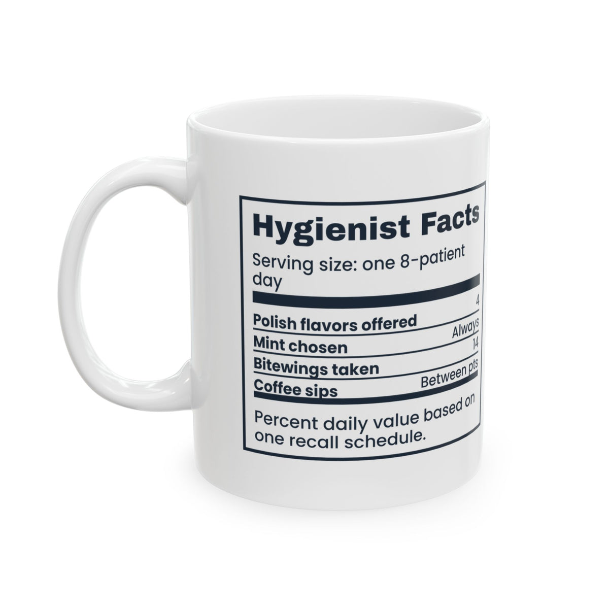 Funny Dental Hygienist Mug Polish Flavors Offered Mint Chosen Facts