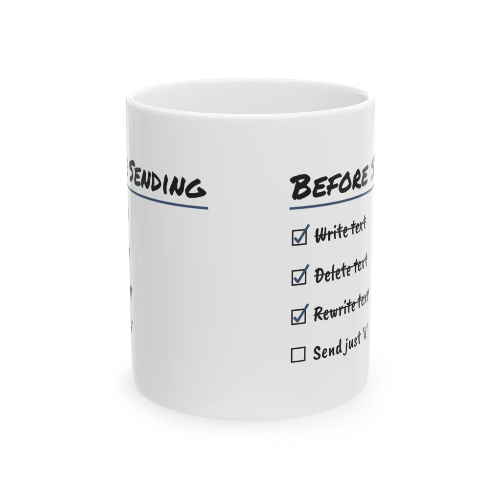 Overthinker Coffee Mug Before Sending Checklist
