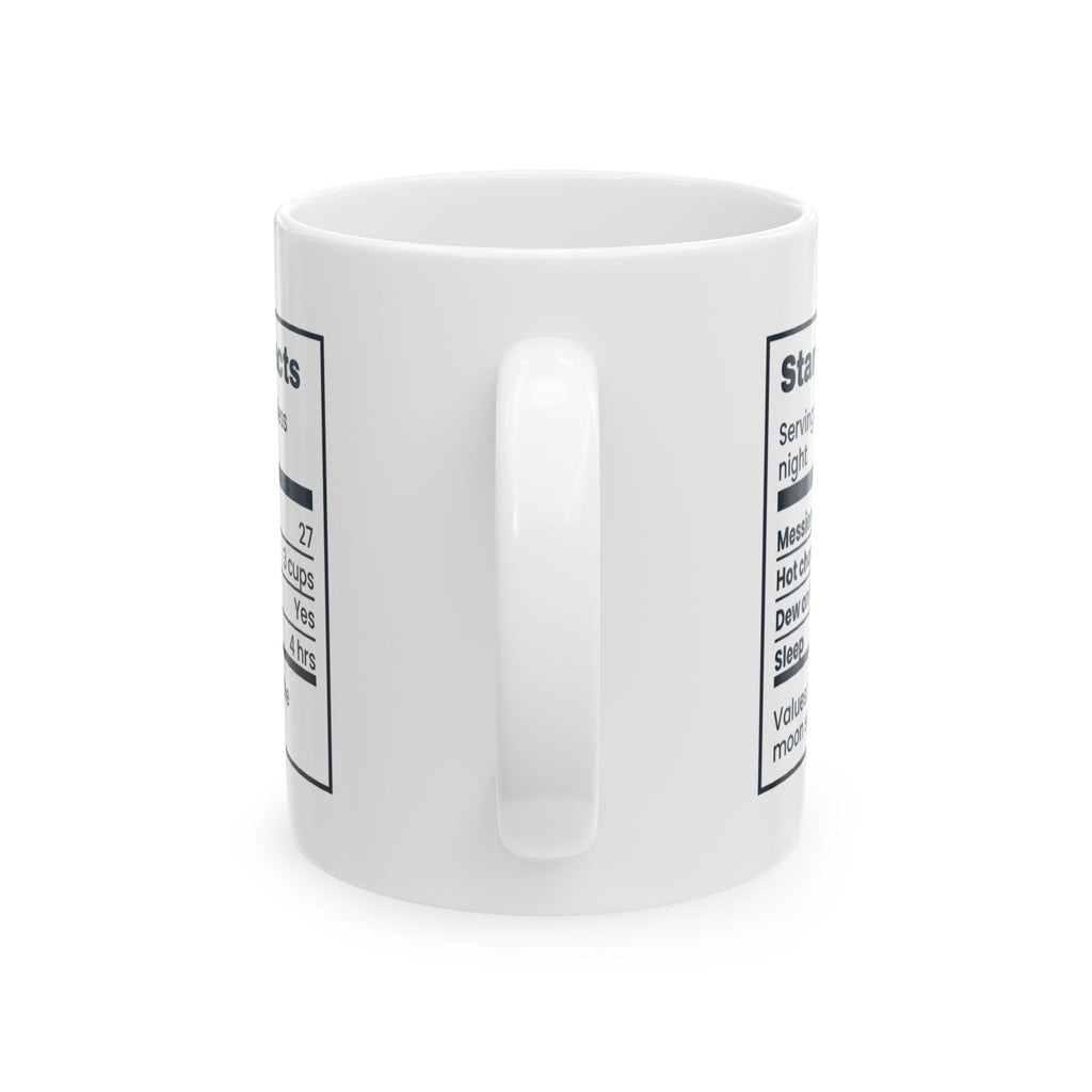 Funny Astronomy Mug Star Party Facts Nutrition Label