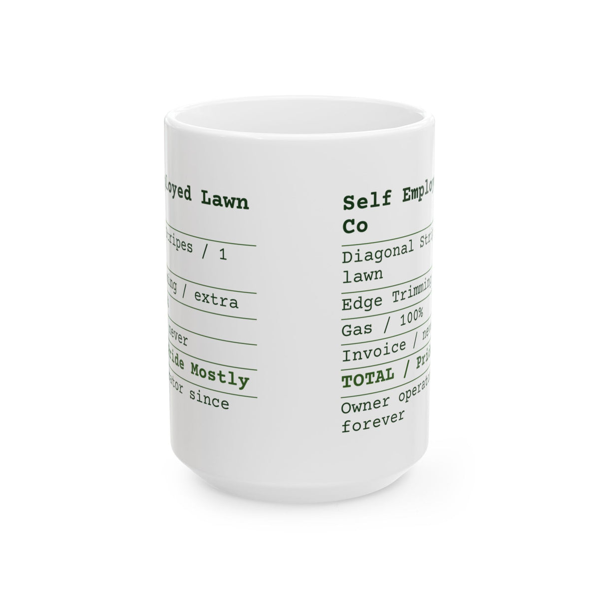 Funny Lawn Dad Coffee Mug Lawn Service Invoice For Dad