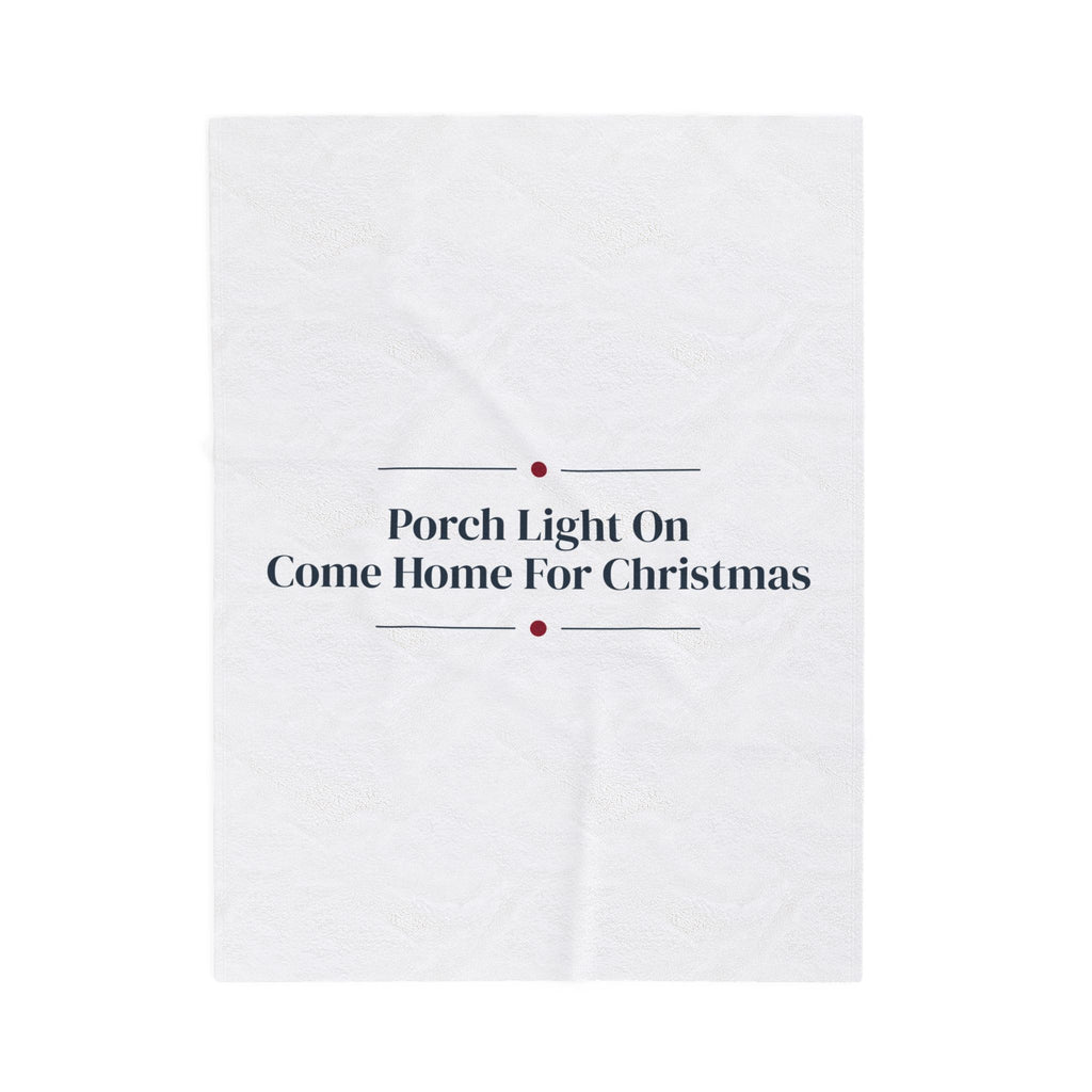 Christmas Cozy Throw Blanket Porch Light On Come Home For Christmas