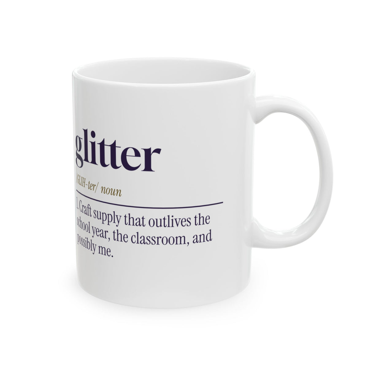 Funny Glitter Dictionary Coffee Mug For Teachers